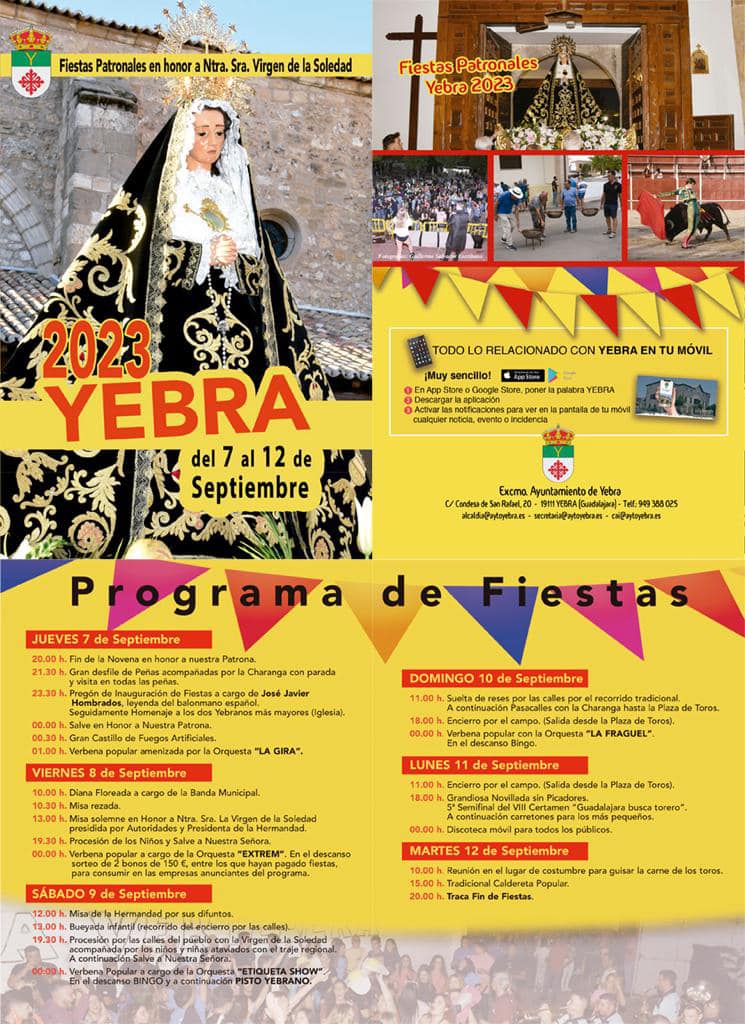 Fiestas patronales en honor a la Virgen de la Varga 2023 Yebra